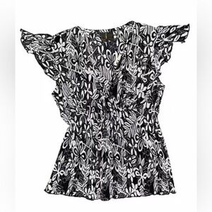 Sere Nade Crinkle Y2K Flutter Sleeve Top